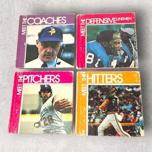 Vintage 1977 Early Sports Books Set of 4 Baseball & Football Kids Coach Gift